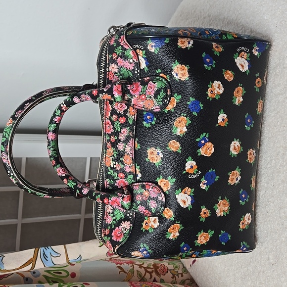 Coach Black Floral Handbag - Picture 7 of 17